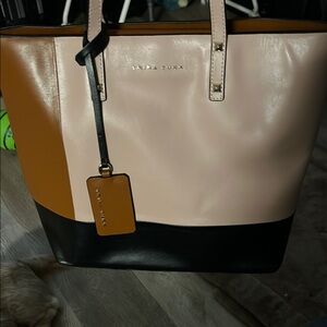 Pink, Tan, and Black Women's Bag